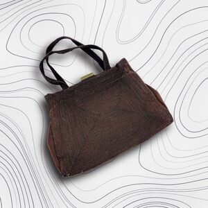 1940s Vintage Brown Corded Purse Handbag